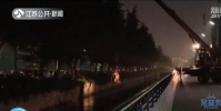 宿遷市區的馬陵河里掉進了兩頭黃牛 吊車忙活3小時救上岸