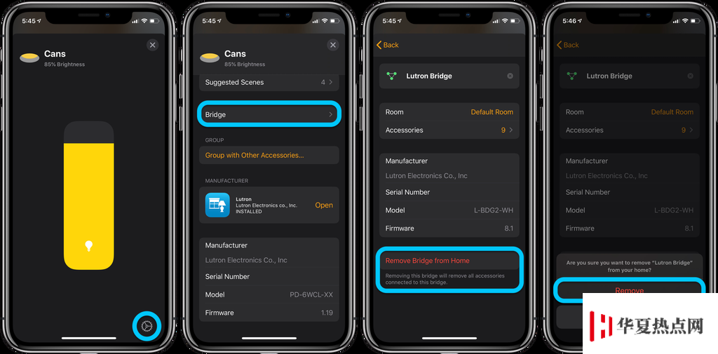 如何從「家庭」應用中，刪除 HomeKit 配件？