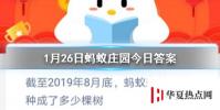 螞蟻莊園問題答案: 截至2019年8月底,螞蟻森林一共種成了多少棵樹?