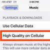 如何在iPhone上的蜂窩上啟用最高質量的音樂流