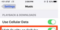 如何在iPhone上的蜂窩上啟用最高質量的音樂流
