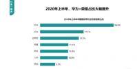 數據統計機構Trustdata發布2020上半年智能手機品牌出貨量份額