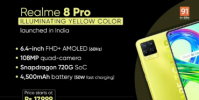 realme 8 Pro黃色變色版已經在推出