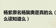 楊紫原名楊旎奧是真的么(楊旎奧這個名字怎么讀知道么)