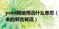 ysml網絡用語什么意思(這是郭老師創造出來的郭言郭語)