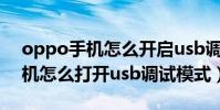 oppo手機怎么開啟usb調試模式(oppo手機怎么打開usb調試模式)