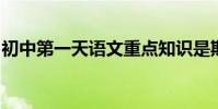 初中第一天語文重點知識是期末考試高分必備