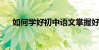 如何學好初中語文掌握好這幾點很重要