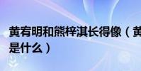 黃宥明和熊梓淇長得像(黃宥明改名的原因會是什么)