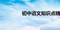 初中語文知識點精要必看
