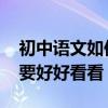 初中語文如何提高初中語文成績 真的很有必要好好看看