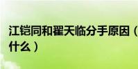 江鎧同和翟天臨分手原因(翟天臨現在在做些什么)