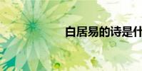 白居易的詩是什么?