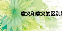 意義和意義的區別是什么?