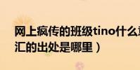 網上瘋傳的班級tino什么意思(這個流行詞匯的出處是哪里)