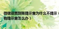 微信設置到賬提示音為什么不提示(微信到賬有提示但是沒有提示音怎么辦)