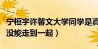 寧桓宇許馨文大學同學是真的么(二人為什么沒能走到一起)
