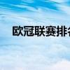 歐冠聯賽排名最新（歐冠 為什么叫聯賽）