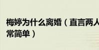 梅婷為什么離婚(直言兩人分開的原因其實非常簡單)