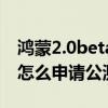 鴻蒙2.0beta公測報名（華為鴻蒙os2.0beta怎么申請公測）