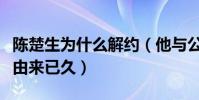 陳楚生為什么解約(他與公司天娛的矛盾也是由來已久)