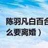 陳羽凡白百合宣布離婚（陳羽凡與白百何為什么要離婚）