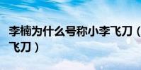 李楠為什么號稱小李飛刀(李楠為什么叫小李飛刀)