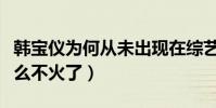 韓寶儀為何從未出現在綜藝節目(韓寶儀為什么不火了)