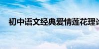 初中語文經典愛情蓮花理論的原文與翻譯