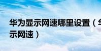 華為顯示網速哪里設置(華為P8如何設置顯示網速)