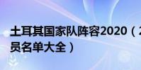 土耳其國家隊陣容2020(2021土耳其陣容球員名單大全)