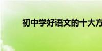 初中學好語文的十大方法是什么?