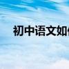 初中語文如何快速提高成績的幾點建議？