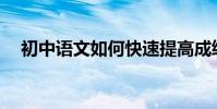 初中語文如何快速提高成績的幾點建議?