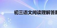 初三語文閱讀理解答題技巧綜述