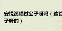 安悅溪唱過公子呀嗎(這首歌的名字并不要公子呀的)