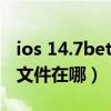 ios 14.7beta 3版本號（ios14.6Beta 3描述文件在哪）