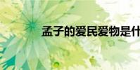 孟子的愛民愛物是什么意思?