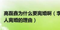 高磊鑫為什么要離婚啊(李雨桐懷孕或許是兩人離婚的理由)
