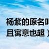 楊紫的原名叫什么（楊紫原名非常的高大上而且寓意也超）