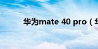 華為mate 40 pro(華為mate)