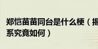 鄭愷苗苗同臺是什么梗(揭秘鄭愷苗苗私下關系究竟如何)