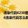 違章代碼6230是什么意思（7706違章代碼是什么意思 7706違章代碼怎么解決）