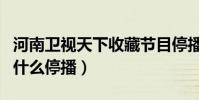 河南衛視天下收藏節目停播了嗎(天下收藏為什么停播)