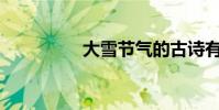 大雪節氣的古詩有哪些?