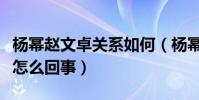 楊冪趙文卓關系如何(楊冪當年力挺趙文卓是怎么回事)