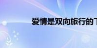愛情是雙向旅行的下一句話