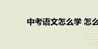 中考語文怎么學 怎么提高分數