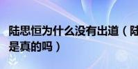 陸思恒為什么沒有出道(陸思恒被雪藏的消息是真的嗎)