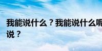 我能說什么?我能說什么呢?下一句話在哪里說?